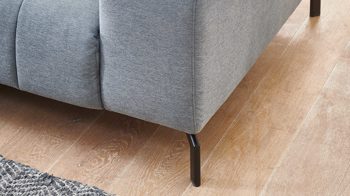 Ecksofa modulmaster aus Stoff in Hellblau Modulmaster MM-MP1075 - Ecksofa schwarze Metallfüße & stahlfarbene Chenille Nemo - Stellfläche ca. 319 x 222 cm