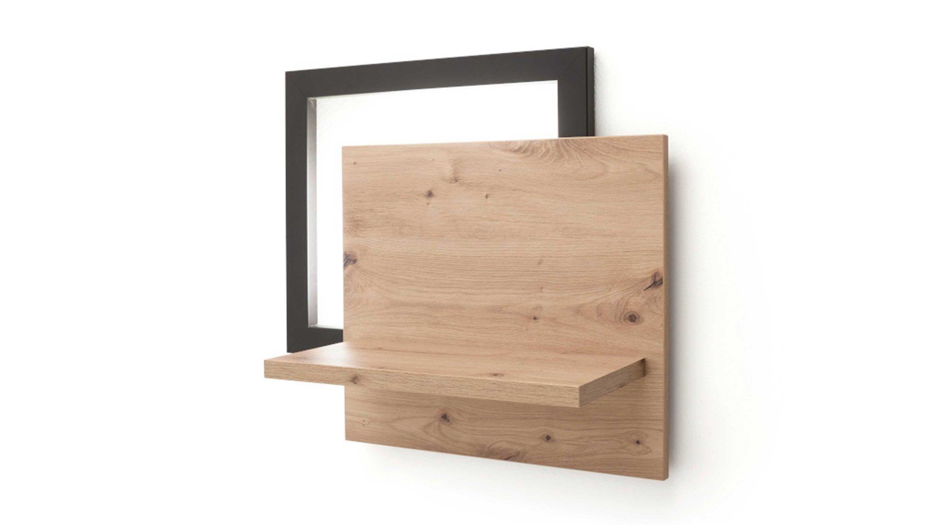 Wohnwand Mca furniture aus Holz in Holzfarben Wohnwand Algarve Balkeneiche & Anthrazit - vierteilig, Breite ca. 300 cm