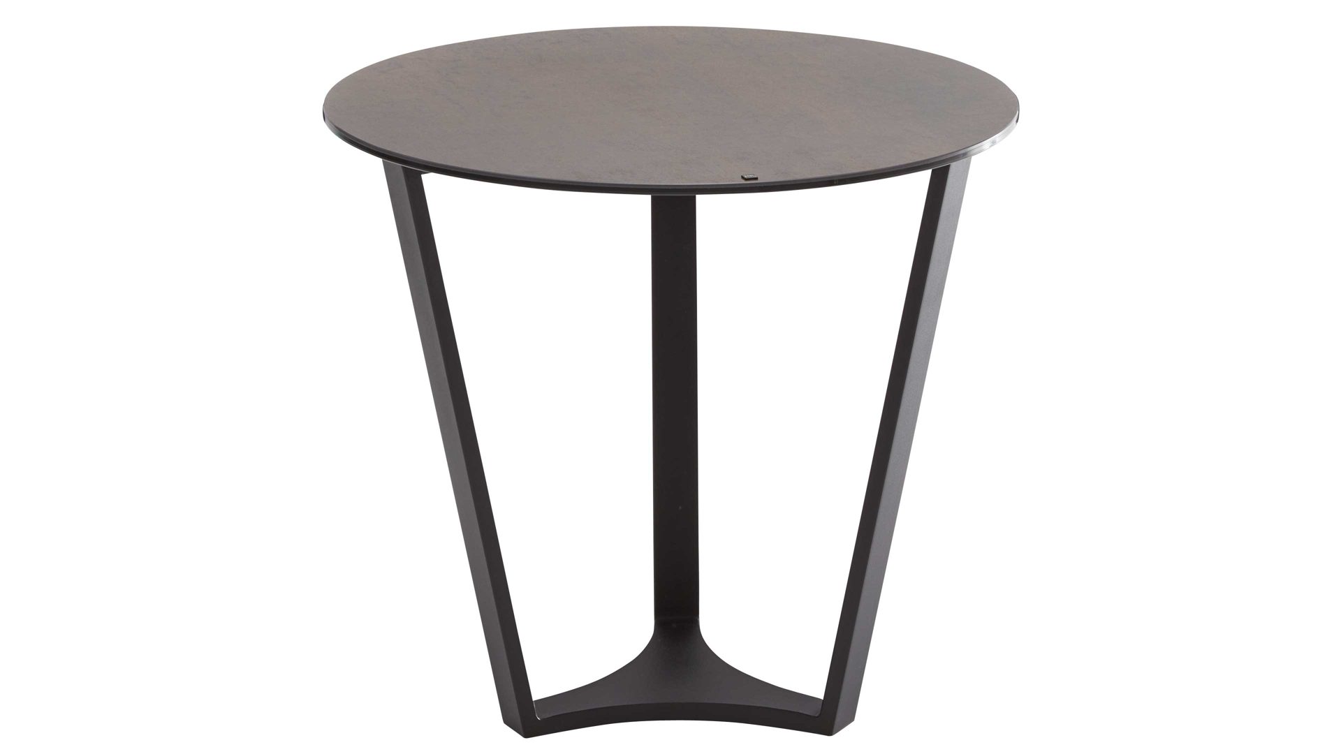 Beistelltisch Interliving aus Keramik in Dunkelbraun Interliving Couchtisch Serie 6208 - Beistelltisch rostbraune Keramik & schwarzer Stahl - Durchmesser ca. 55 cm