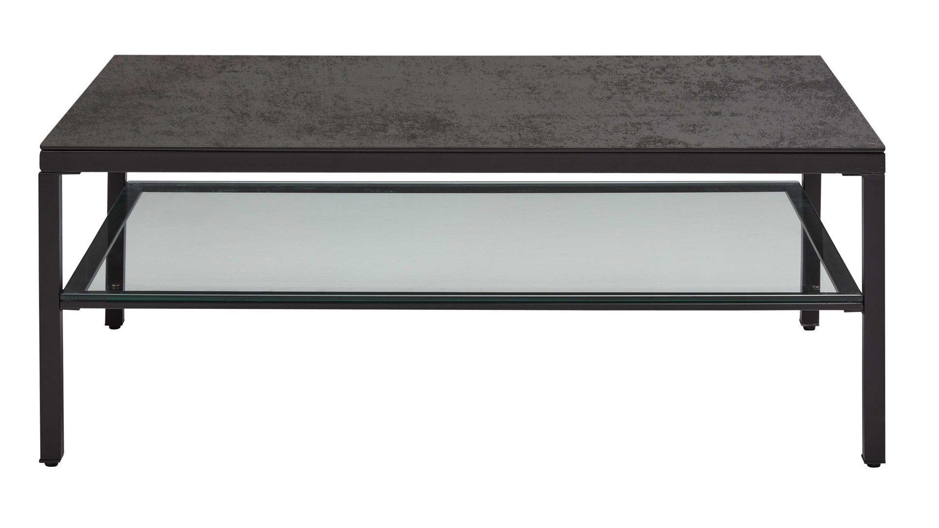 Couchtisch Interliving aus Keramik in Dunkelgrau Interliving Couchtisch Serie 6210 - Couchtisch titanfarbene Keramik & schwarzer Stahl - ca. 120 x 70 cm