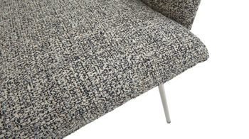 Polsterstuhl Venjakob aus Stoff in Grau VENJAKOB Polsterstuhl Maika als Esszimmermöbel anthrazitfarbener Webstoff Würzburg & edelstahlfarbenes Metallgestell