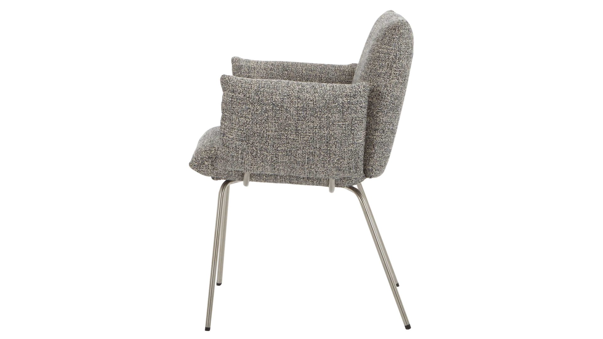 Polsterstuhl Venjakob aus Stoff in Grau VENJAKOB Polsterstuhl Maika als Esszimmermöbel anthrazitfarbener Webstoff Würzburg & edelstahlfarbenes Metallgestell