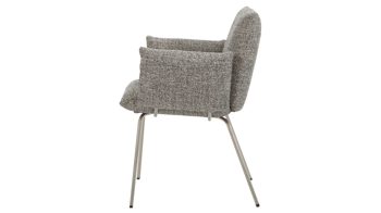 Polsterstuhl Venjakob aus Stoff in Grau VENJAKOB Polsterstuhl Maika als Esszimmermöbel anthrazitfarbener Webstoff Würzburg & edelstahlfarbenes Metallgestell