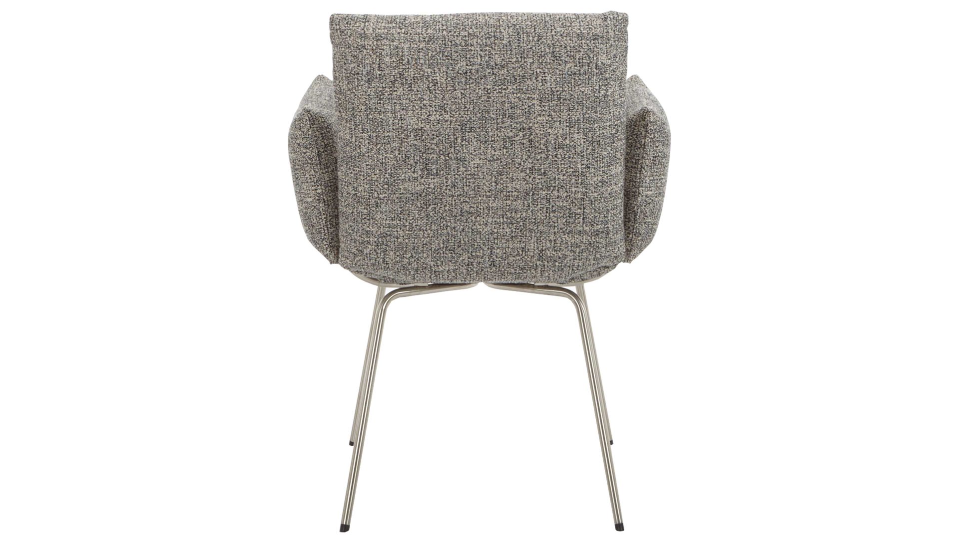 Polsterstuhl Venjakob aus Stoff in Grau VENJAKOB Polsterstuhl Maika als Esszimmermöbel anthrazitfarbener Webstoff Würzburg & edelstahlfarbenes Metallgestell