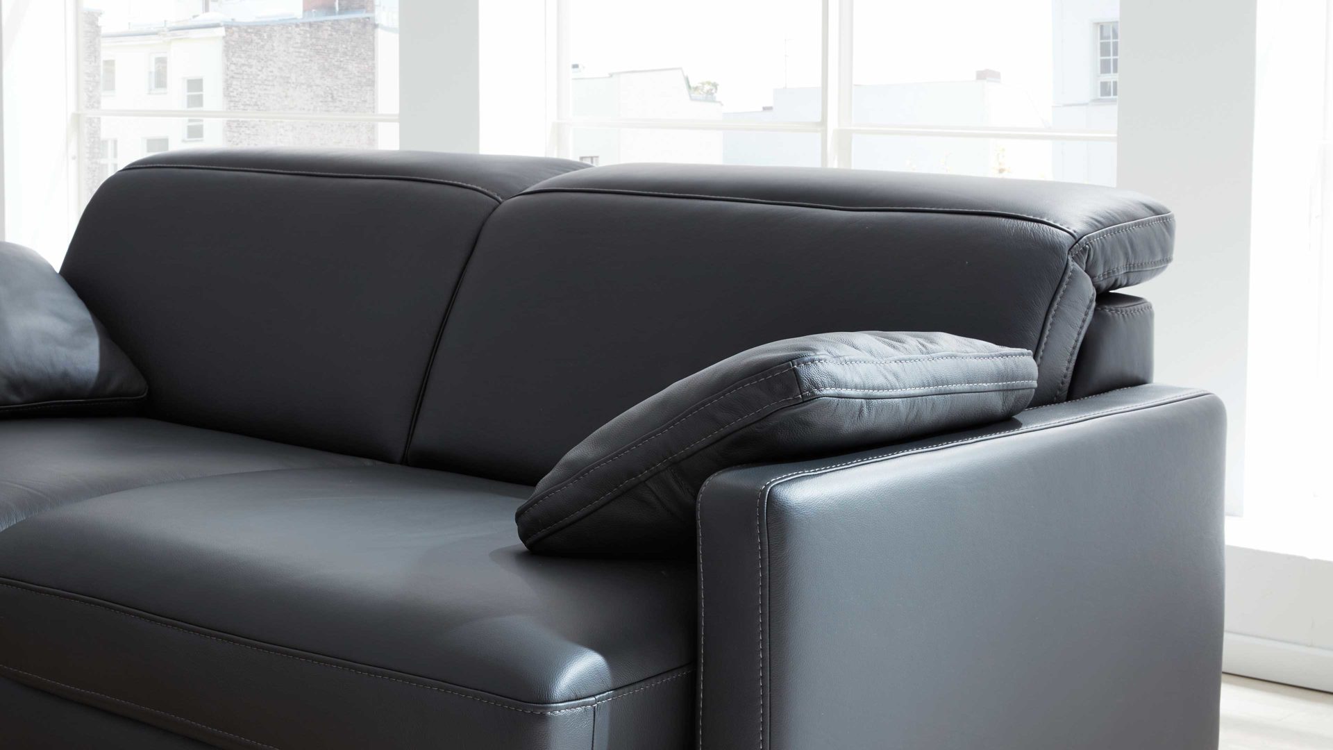 Kissen Interliving aus Leder in Transparent Interliving Sofa Serie 4054 – Armlehnkissen Leder Credo – ca. 48 x 53 cm