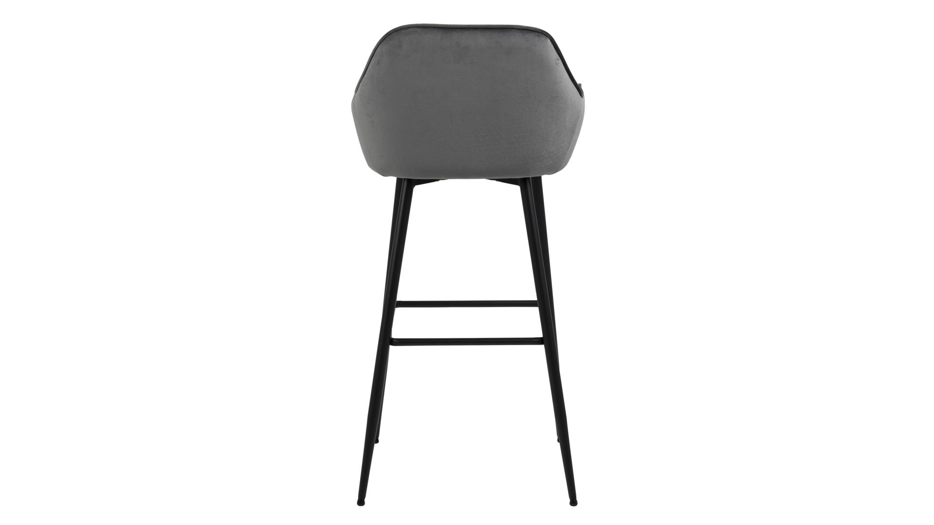 Barhocker Actona group aus Stoff in Grau Barhocker Brooke dunkelgrauer Samt Vic 28 & schwarzes Metall