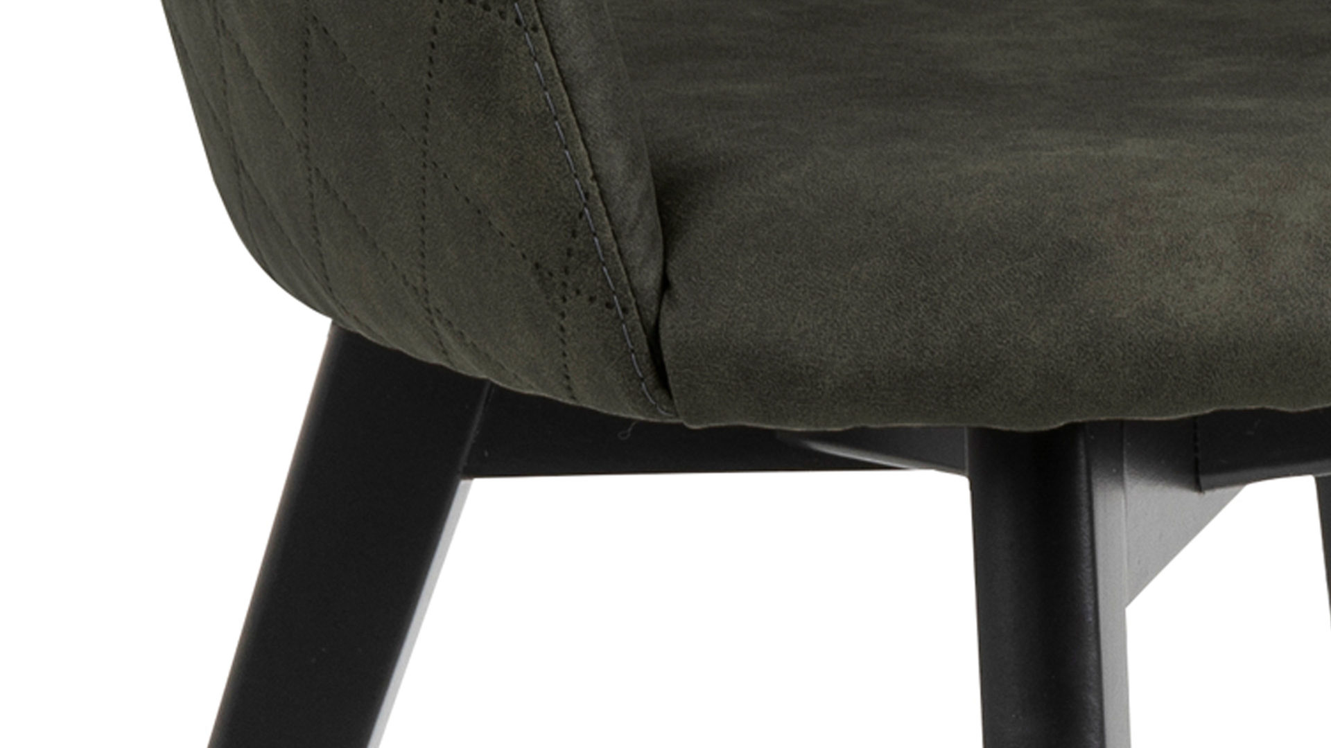 Polsterstuhl Actona group aus Stoff in Dunkelgrün Armlehnstuhl Bella bzw. Polsterstuhl olivgrüner Bezug Preston 38 & Eichenholzfüße