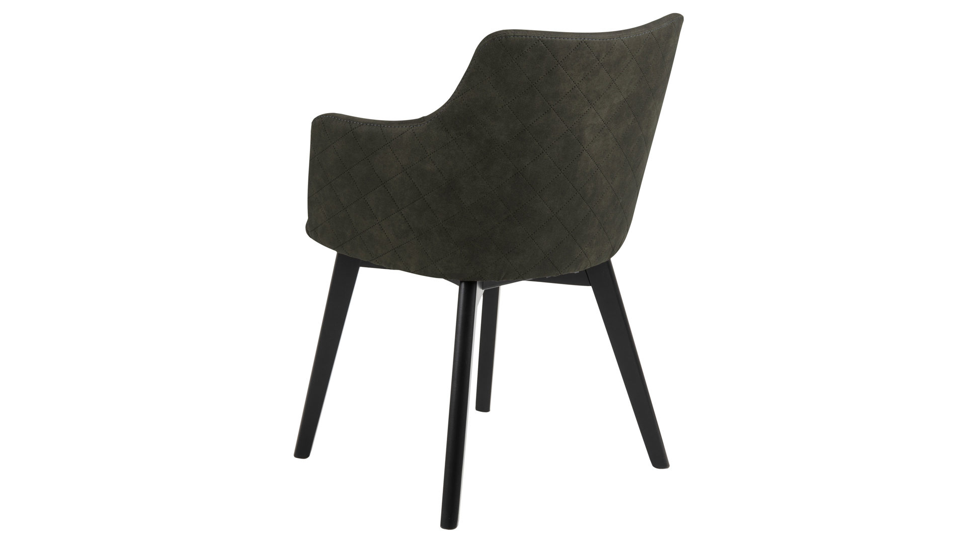 Polsterstuhl Actona group aus Stoff in Dunkelgrün Armlehnstuhl Bella bzw. Polsterstuhl olivgrüner Bezug Preston 38 & Eichenholzfüße