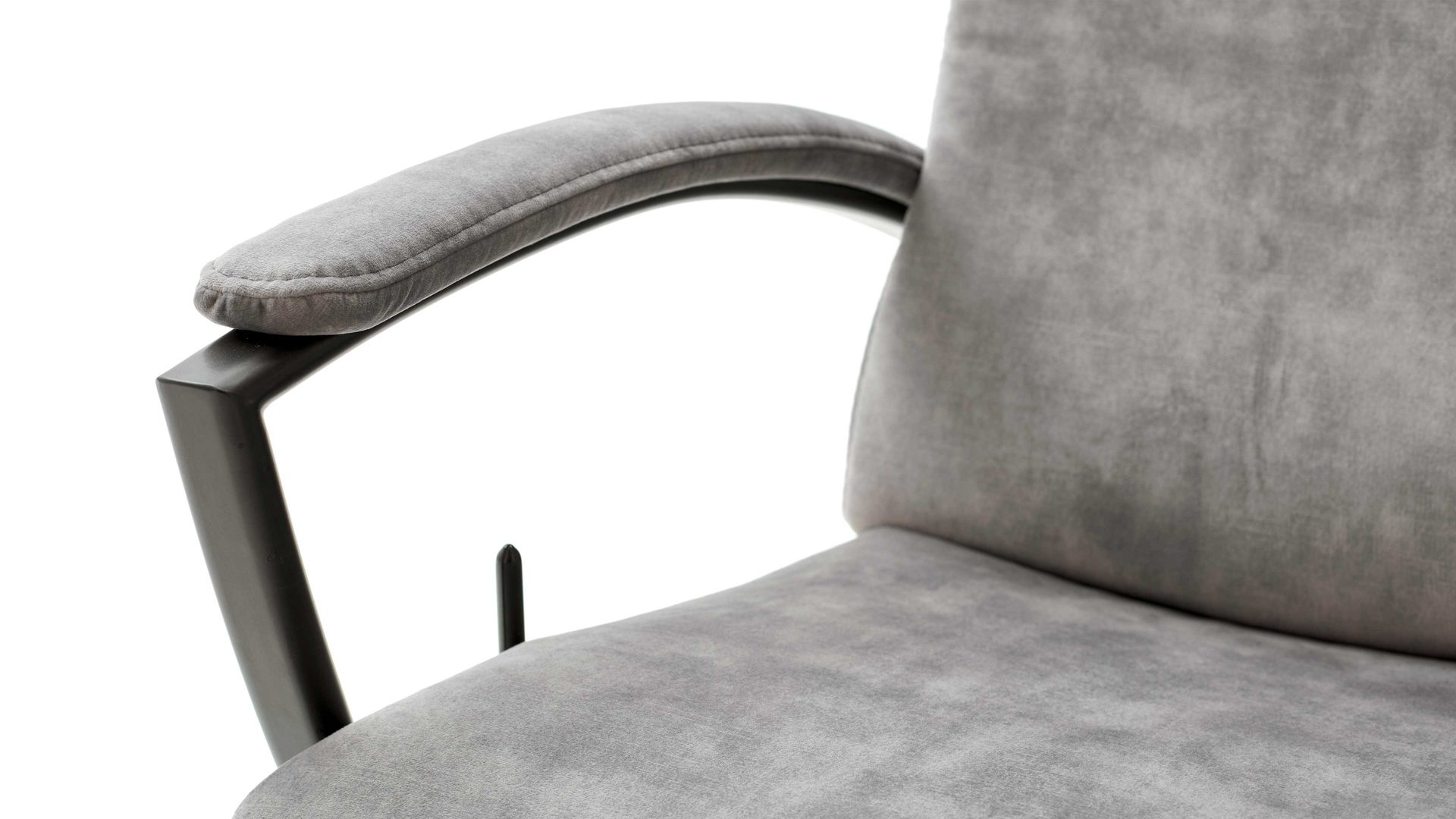 Relaxsessel modulmaster aus Stoff in Hellgrau Modulmaster MM-ZE1062 - Relaxsessel 1DRF silberfarbener Velours Amira & Sternfuß V1S