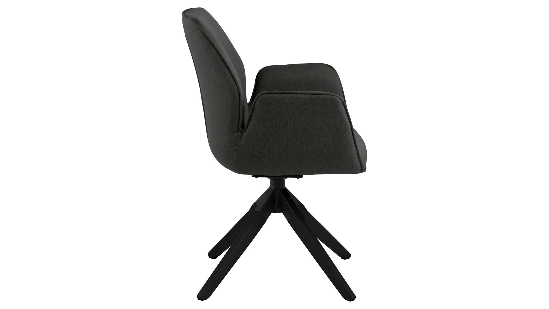 Vierfußstuhl Actona group aus Stoff in Dunkelgrau Armlehnstuhl Aura dunkelgrauer Bezug Town 33