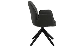 Vierfußstuhl Actona group aus Stoff in Dunkelgrau Armlehnstuhl Aura dunkelgrauer Bezug Town 33