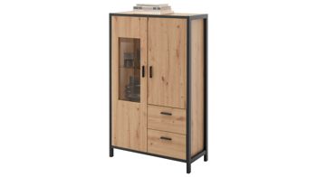 Highboard Mca direkt aus Holz in Holzfarben Highboard Algarve Balkeneiche & Anthrazit - zwei Türen, zwei Schubladen