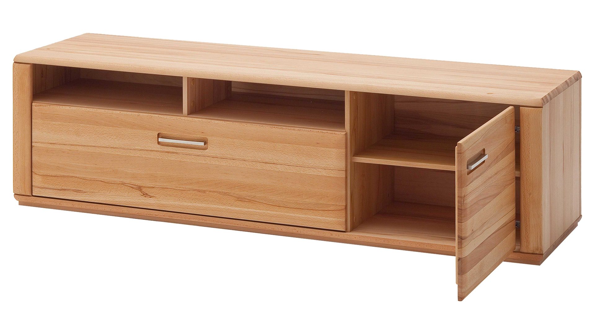 Medienmöbel Mca furniture aus Holz in Holzfarben Wohnprogramm Sena - TV-Element bzw. TV-Möbel geölte Kernbuche – eine Tür, eine Schublade, zwei offene Fächer