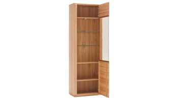 Vitrine Mca furniture aus Holz in Holzfarben Wohnprogramm Sena - Vitrinenschrank als Wohnzimmermöbel geölte Kernbuche – eine Tür