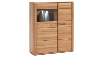 Highboard Mca direkt aus Holz in Holzfarben Wohnprogramm Sena - Highboard bzw. Wohnzimmerschrank geölte Kernbuche – zwei Türen