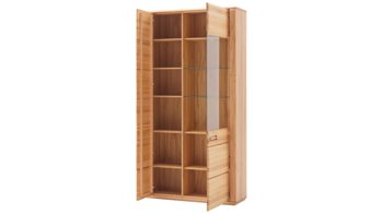 Vitrine Mca furniture aus Holz in Holzfarben Wohnprogramm Sena - Vitrinenschrank bzw. Wohnzimmerschrank geölte Kernbuche – zwei Türen