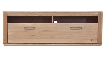 Medienmöbel Mca furniture aus Holz in Holzfarben Hell Wohnprogramm Sena - TV-Element mit Kabelmanagement als TV-Möbel Eiche – eine Schublade, zwei offene Fächer - Breite ca. 154 cm