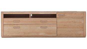 Medienmöbel Mca furniture aus Holz in Holzfarben Hell Wohnprogramm Sena - TV-Element mit Kabelmanagement Eiche – eine Tür, zwei Schubladen, zwei Fächer - Breite ca. 224 cm