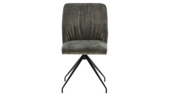 Polsterstuhl Interliving aus Stoff in Grün Interliving Esszimmer Serie 5110 - Polsterstuhl CO810 grüner Bezug Genova & schwarzer Spinnenfuß