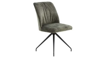 Polsterstuhl Interliving aus Stoff in Grün Interliving Esszimmer Serie 5110 - Polsterstuhl grüner Bezug Genova & schwarzer Spinnenfuß
