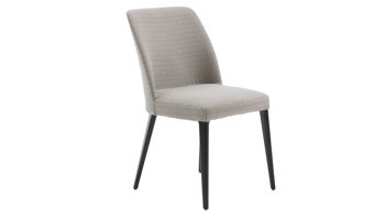 Polsterstuhl Interliving aus Stoff in Grau Interliving Esszimmer Serie 5110 - Polsterstuhl CO110 silberfarbener Bezug Calvin & ebenholzfarbene Holzfüße