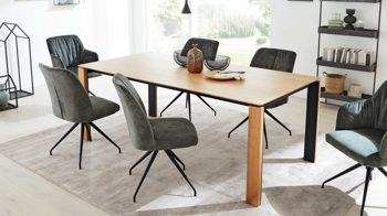 Auszugtisch Interliving aus Holz in Holzfarben Interliving Esszimmer Serie 5110 - Auszugtisch Eiche natur - ca. 180 - 280 x 90 cm