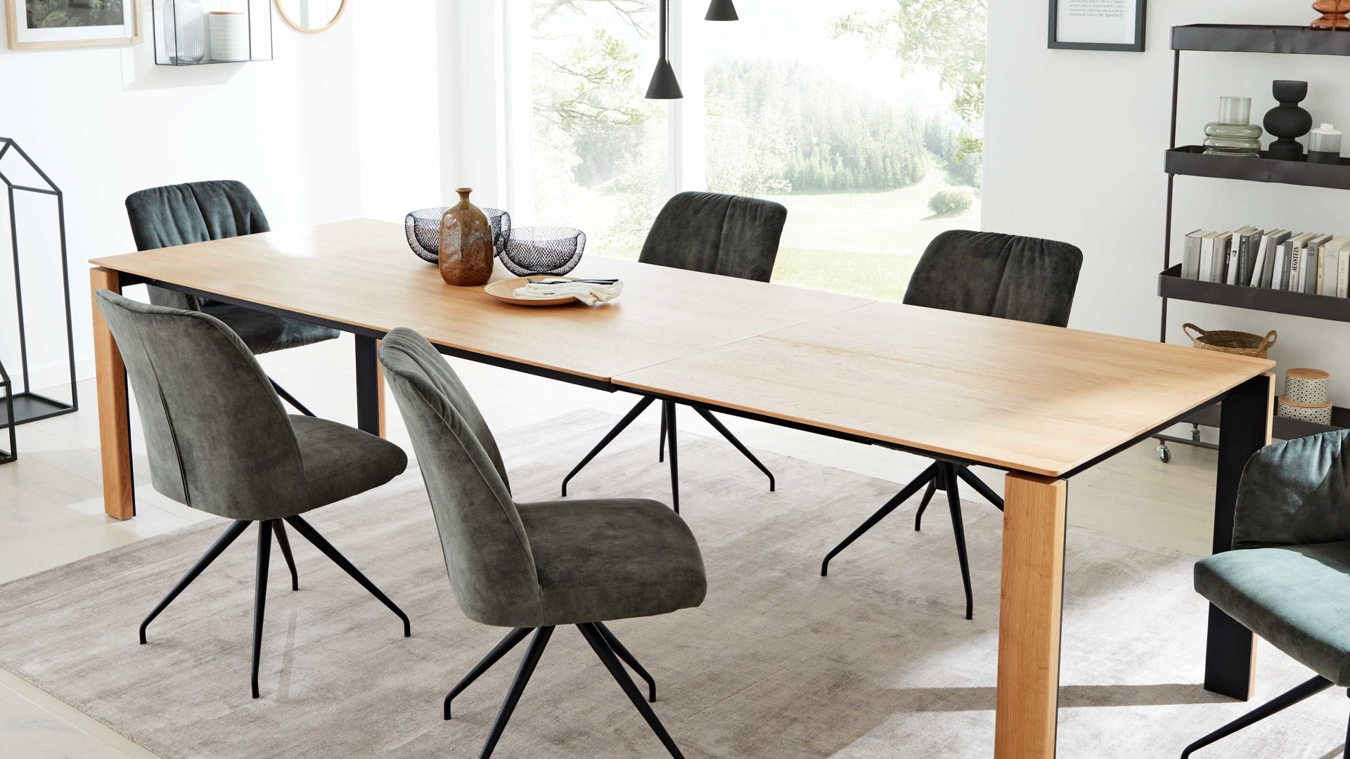 Auszugtisch Interliving aus Holz in Holzfarben Interliving Esszimmer Serie 5110 - Auszugtisch T0701 Eiche natur - ca. 160 - 260 x 90 cm