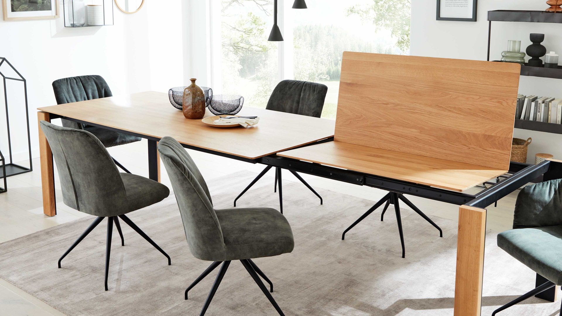 Auszugtisch Interliving aus Holz in Holzfarben Interliving Esszimmer Serie 5110 - Auszugtisch T0701 Eiche natur - ca. 160 - 260 x 90 cm
