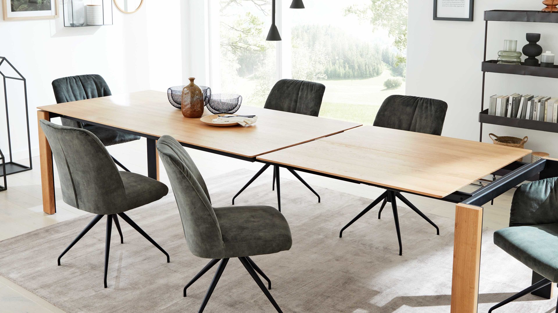 Auszugtisch Interliving aus Holz in Holzfarben Interliving Esszimmer Serie 5110 - Auszugtisch T0701 Eiche natur - ca. 160 - 260 x 90 cm