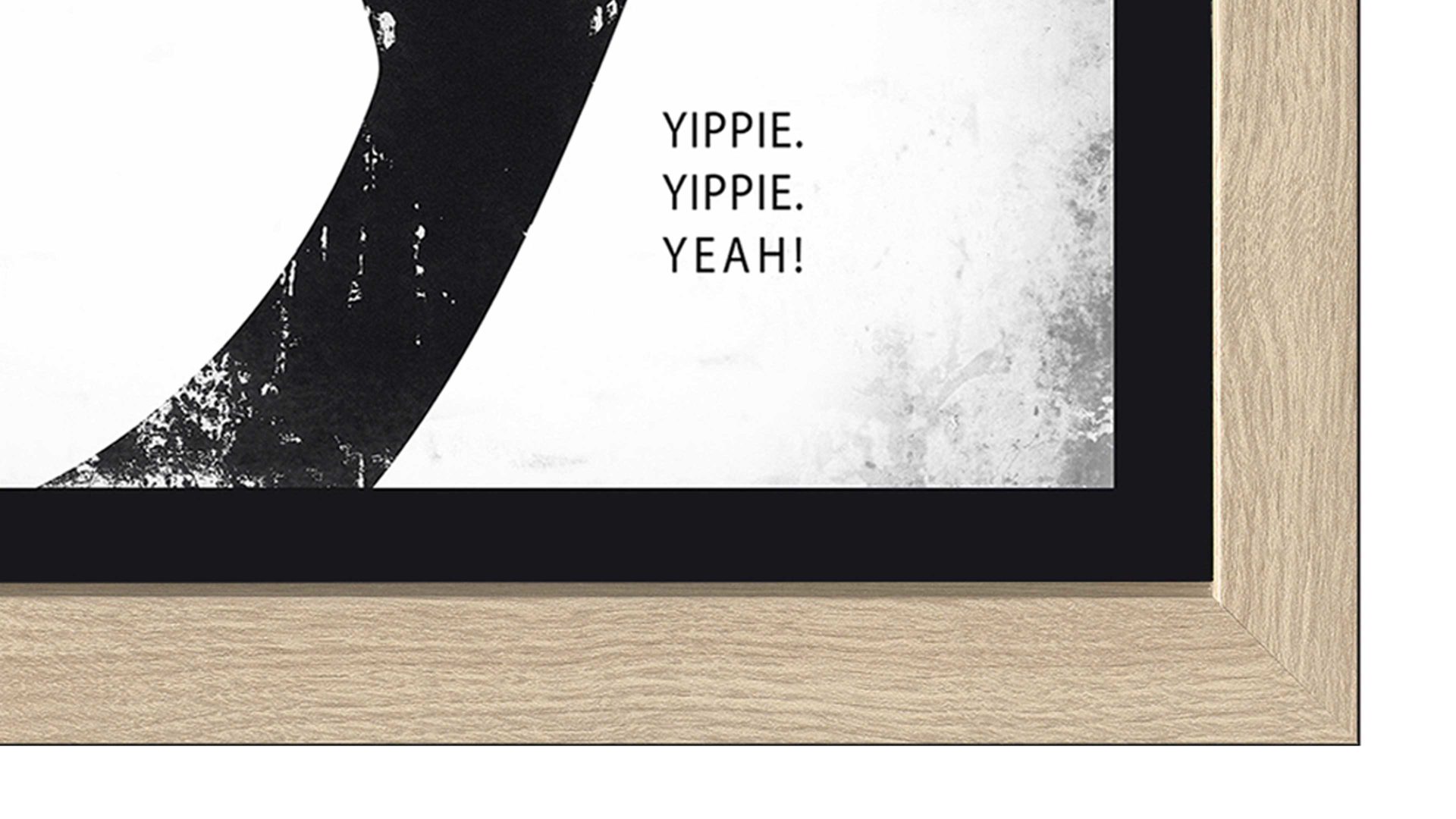 Kunstdruck Pro®art bilderpalette aus Karton / Papier / Pappe in Holzfarben PRO®ART Kunstdruck Yippie Eiche, Schwarz & Weiß - ca. 35 x 45 cm