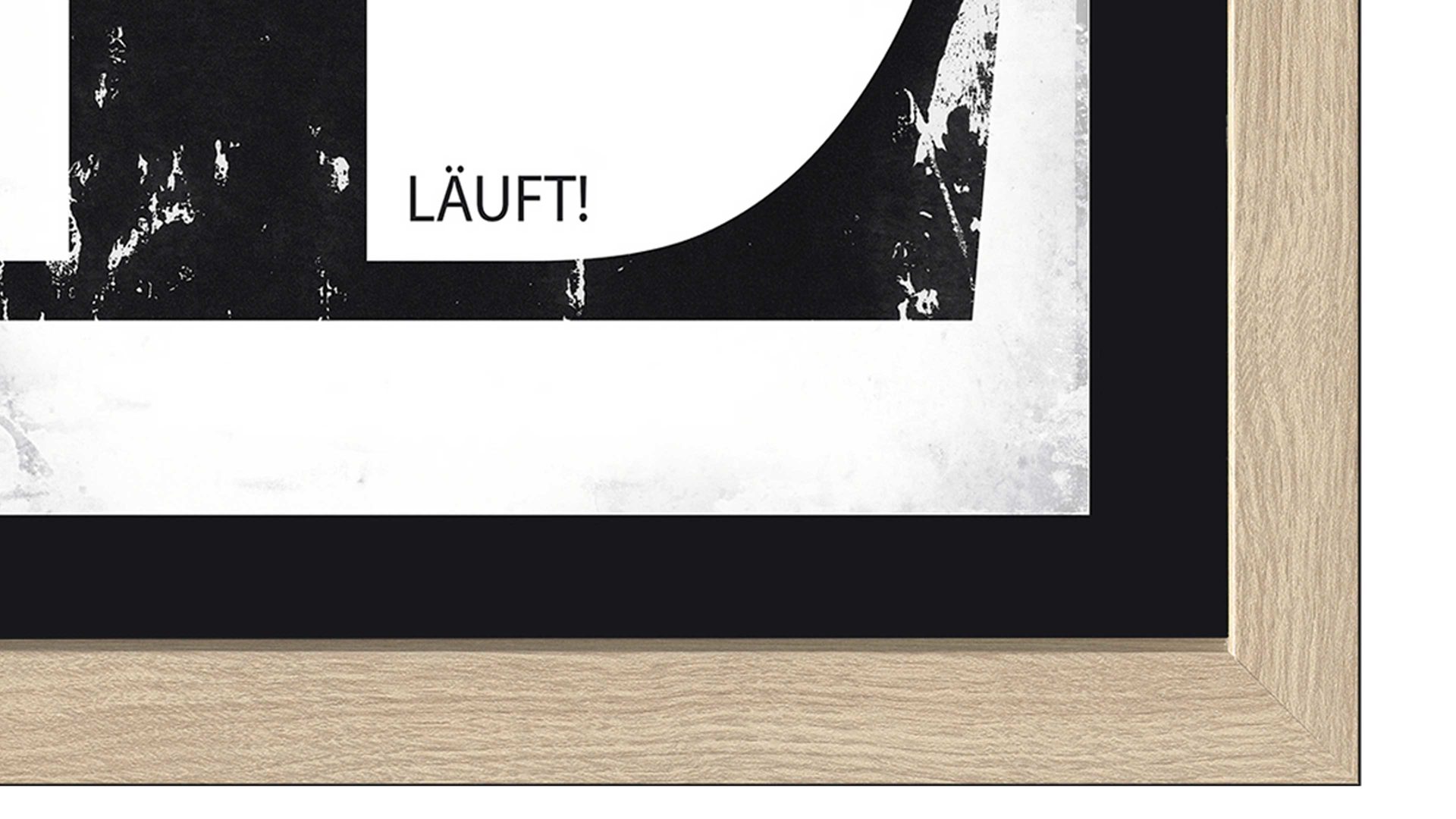 Kunstdruck Pro®art bilderpalette aus Karton / Papier / Pappe in Holzfarben PRO®ART Kunstdruck Läuft Eiche, Schwarz & Weiß - ca. 35 x 45 cm