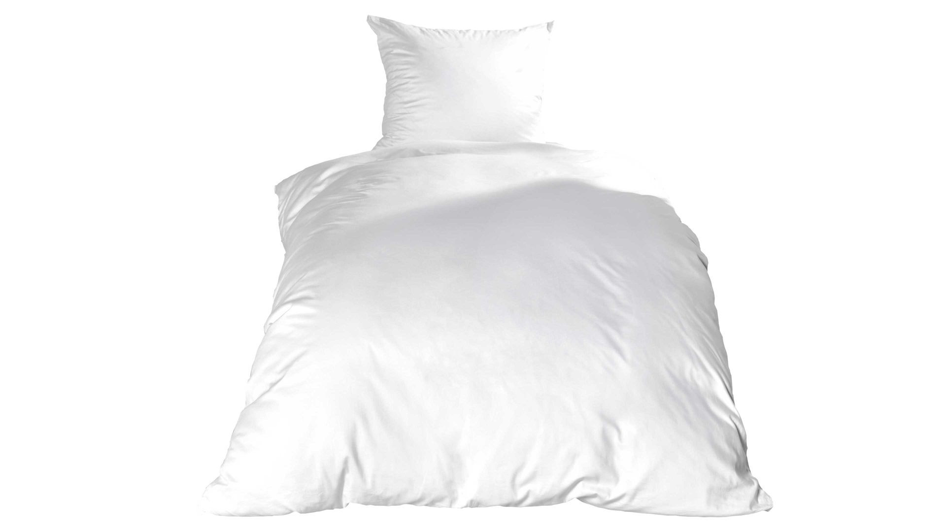 Bettwäsche-Set H. g. hahn haustextilien® aus Stoff in Weiß HAHN Luxus Satin-Bettwäsche Sempre weißer Baumwollsatin - zweiteilig, ca. 135 x 200 cm