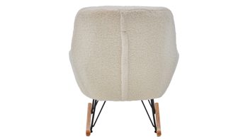 Schaukelstuhl Gutmann factory® aus Stoff in Beige Schaukelstuhl Wolly beiger Bezug 678 & Eiche