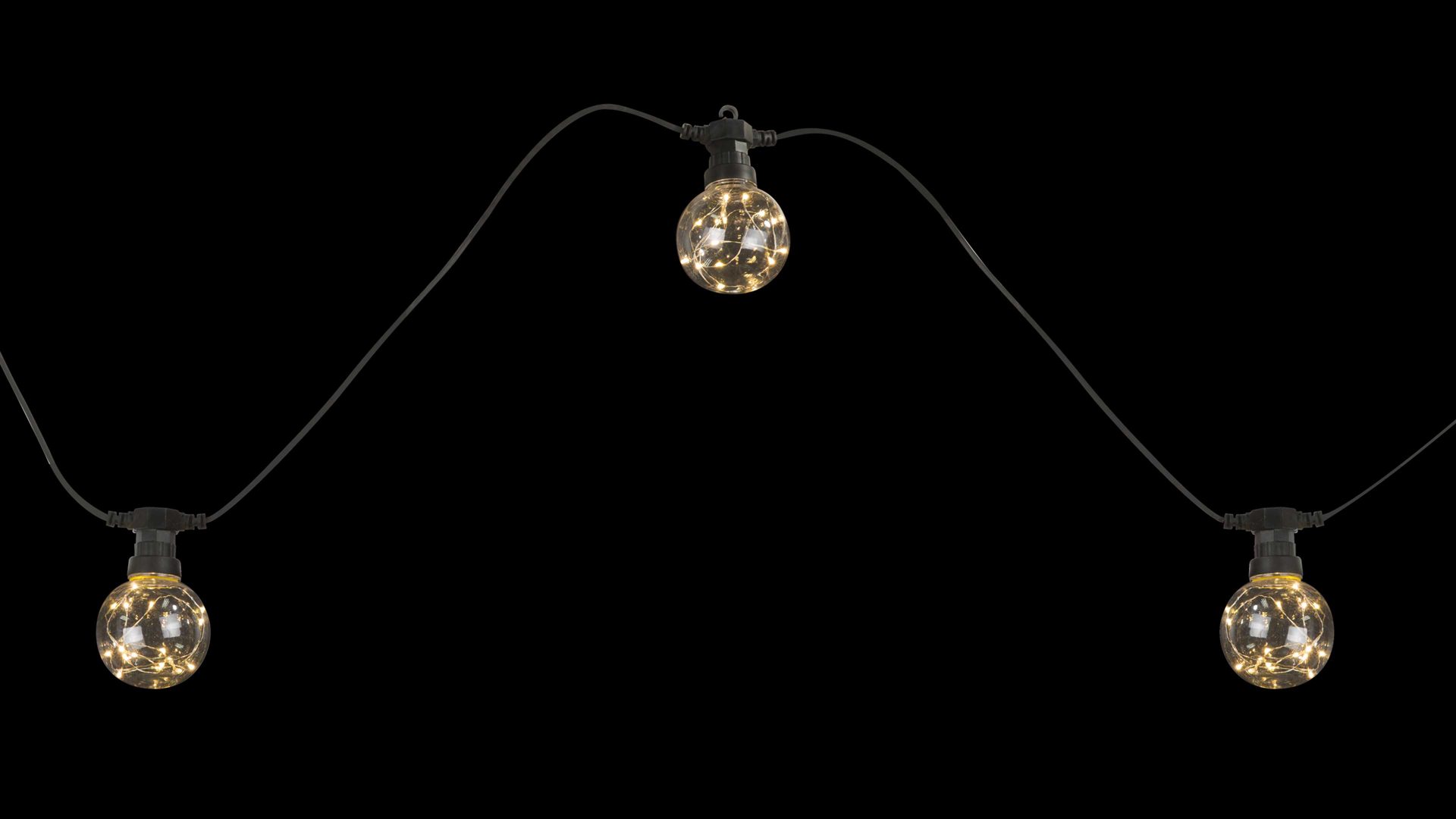 Lichterkette Globo lighting aus Kunststoff in Schwarz GLOBO Lichterkette Länge ca. 7,5 m