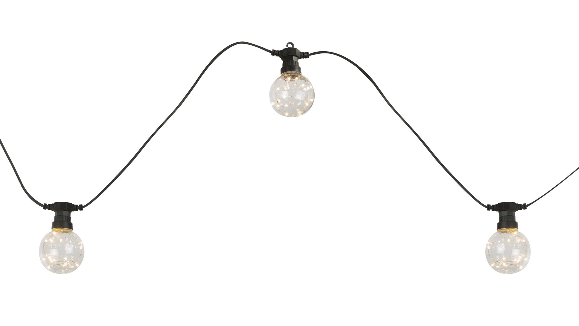 Lichterkette Globo lighting aus Kunststoff in Schwarz GLOBO Lichterkette Länge ca. 7,5 m