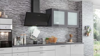 Einbauküche Express küchen aus Holz in Hellgrau EXPRESS KÜCHEN Einbauküche Star mit IGNIS-Geräten Hellgrau & Anthrazit - Länge ca. 375 cm