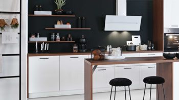 Einbauküche Express küchen aus Holz in Holzfarben EXPRESS KÜCHEN Einbauküche Star mit Geräten Weiß & Eiche braungrau - zweizeilig