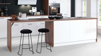 Einbauküche Express küchen aus Holz in Holzfarben EXPRESS KÜCHEN Einbauküche Star mit Geräten Weiß & Eiche braungrau - zweizeilig