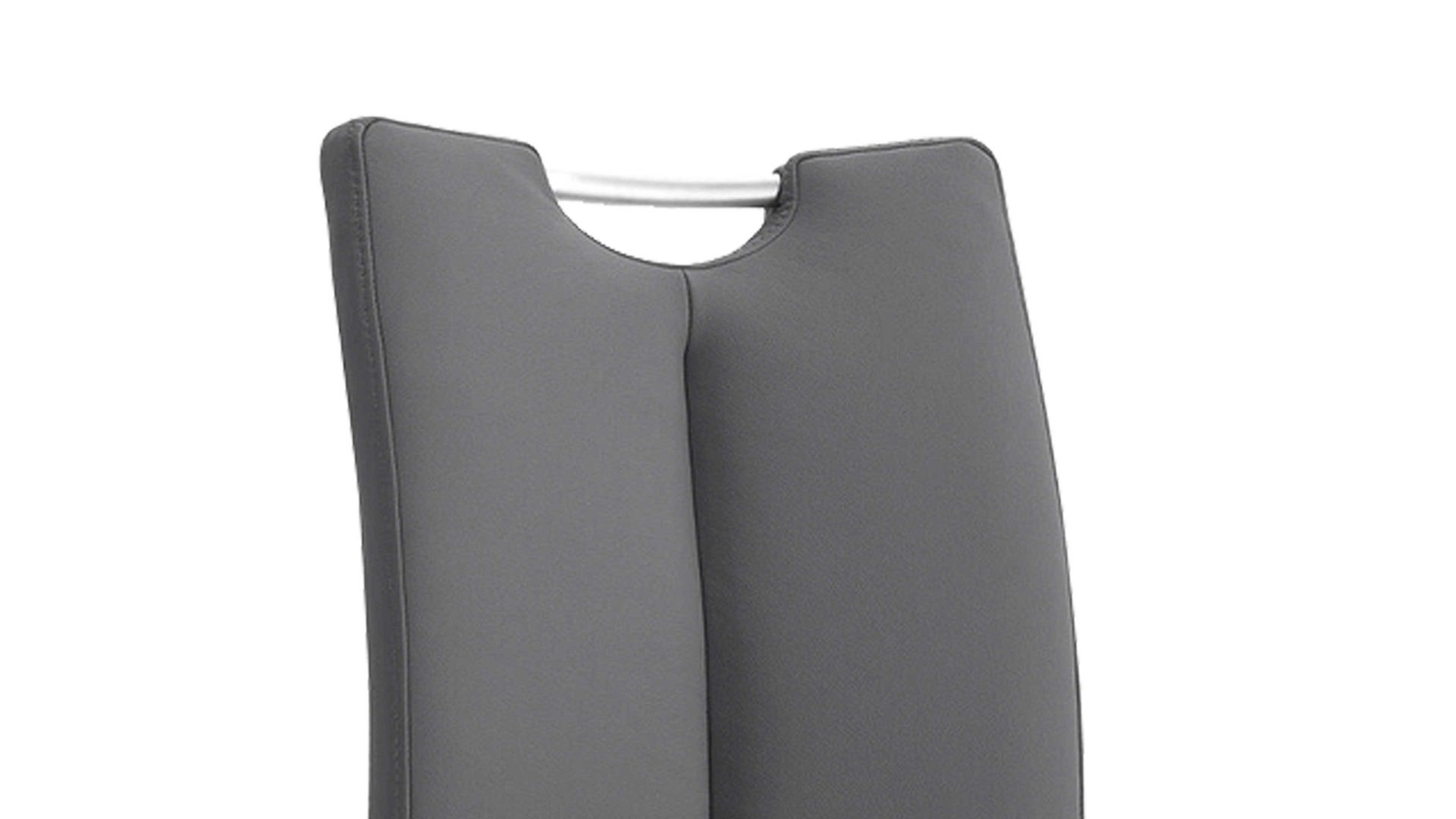 Schwingstuhl Mca furniture aus Leder in Grau Schwingstuhl Artos graues Leder GX & Edelstahl