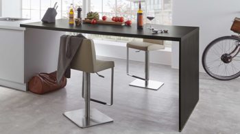 Einbauküche WERT KÜCHE® aus Holz in Dunkelgrau WERT KÜCHE® Nova mit SIEMENS Einbaugeräten Kristallweiß & Stahl dunkel – zweizeilig