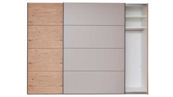 Kleiderschrank Interliving aus Holz in Grau Interliving Schlafzimmer Serie 1024 – Schwebetürenschrank 982464 Design 28,  Taupe & Balkeneiche - zwei Türen, Breite ca. 241 cm