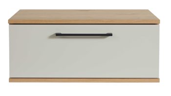 Nachtkommode Interliving aus Holz in Beige Interliving Schlafzimmer Serie 1024 – Nachtkonsole 21001 eine Schublade, Sand & Balkeneiche - Breite ca. 46 cm