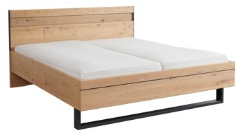 Bettgestell Interliving aus Holz in Holzfarben Interliving Schlafzimmer Serie 1024 – Bettgestell Kufengestell, Liegefläche ca. 180 x 200 cm - Balkeneiche