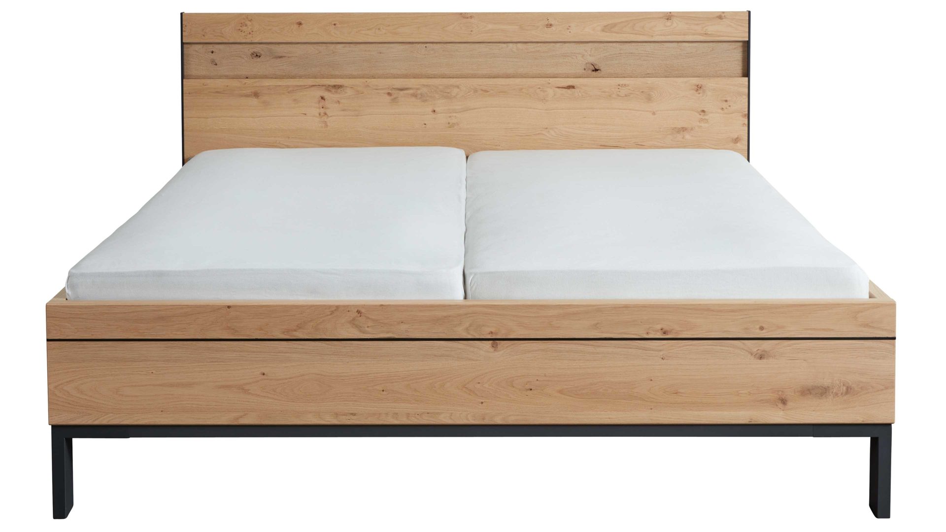 Bettgestell Interliving aus Holz in Holzfarben Interliving Schlafzimmer Serie 1024 – Bettgestell Winkelfüße, Liegefläche ca. 180 x 200 cm - Balkeneiche
