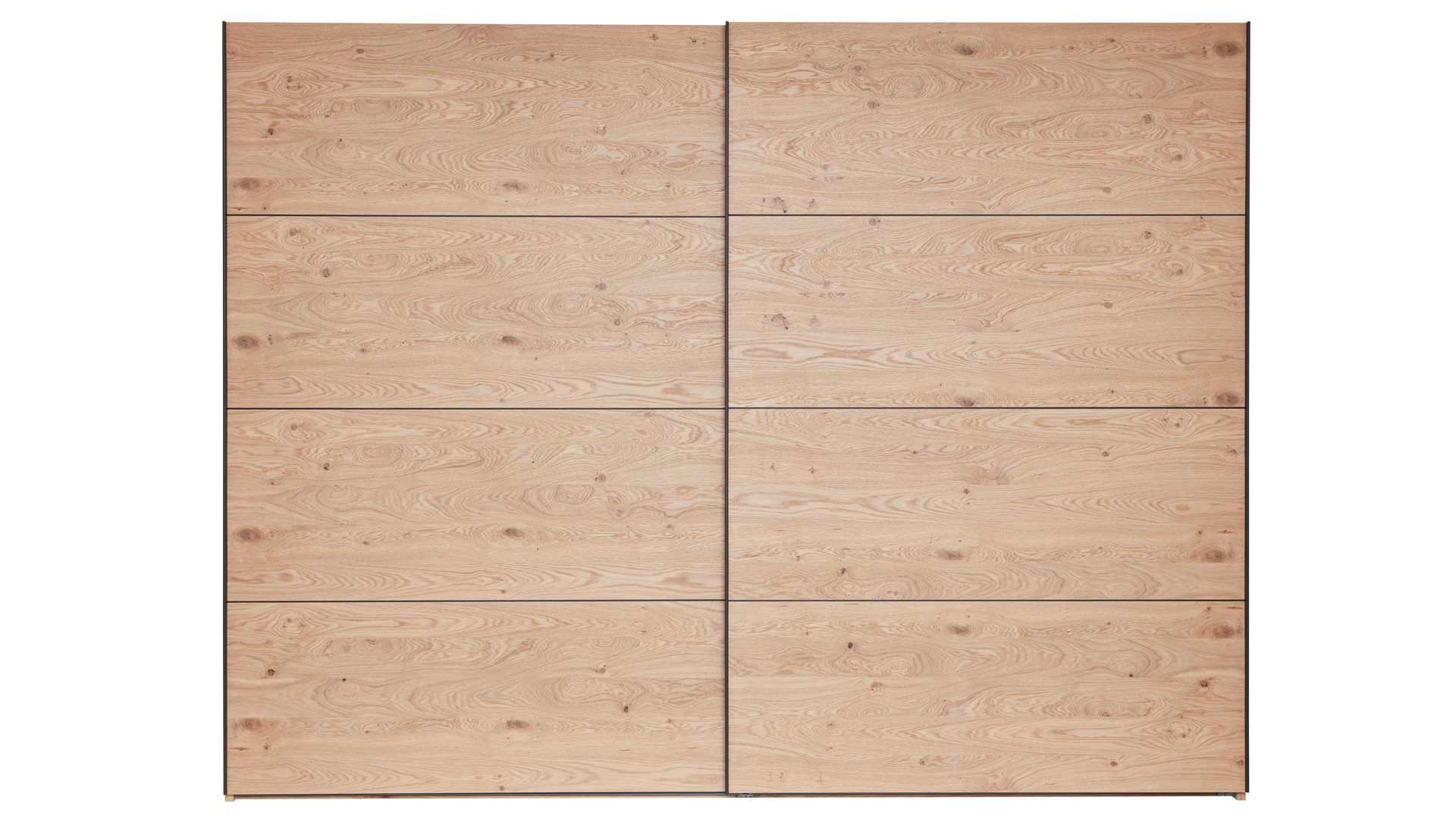 Kleiderschrank Interliving aus Holz in Holzfarben Interliving Schlafzimmer Serie 1024 – Schwebetürenschrank Design 24,  Balkeneiche - zwei Türen, Breite ca. 271 cm