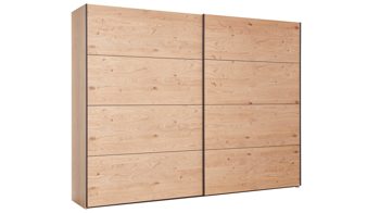 Kleiderschrank Interliving aus Holz in Holzfarben Interliving Schlafzimmer Serie 1024 – Schwebetürenschrank Design 24,  Balkeneiche - zwei Türen, Breite ca. 301 cm
