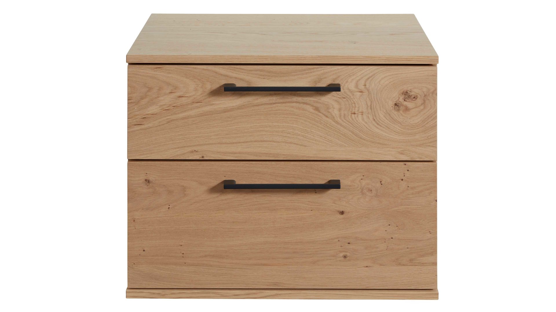 Nachtkommode Interliving aus Holz in Holzfarben Interliving Schlafzimmer Serie 1024 – Nachtkommode 220021 zwei Schubladen, Balkeneiche - Breite ca. 60 cm