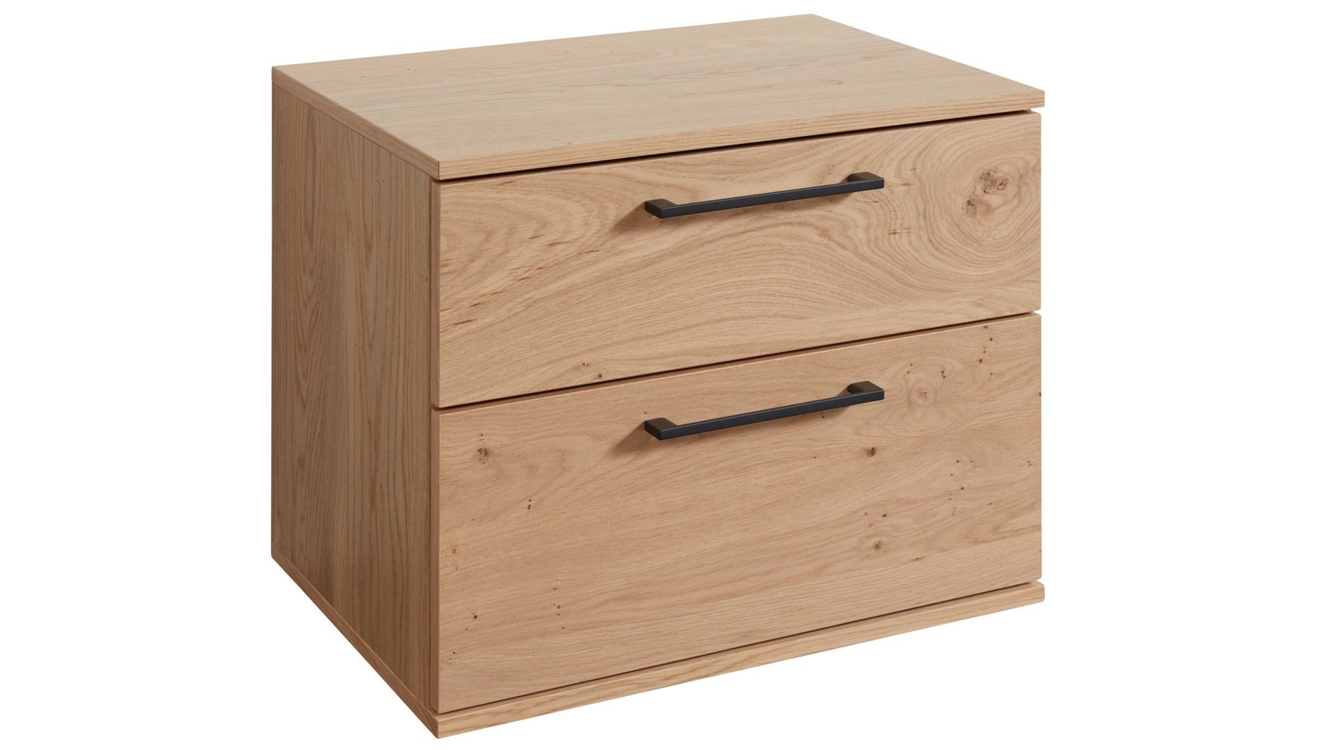 Nachtkommode Interliving aus Holz in Holzfarben Interliving Schlafzimmer Serie 1024 – Nachtkommode 320021 zwei Schubladen, Balkeneiche - Breite ca. 46 cm