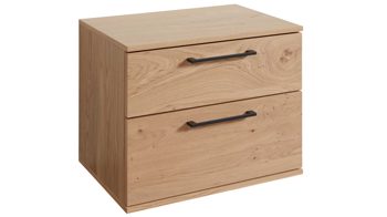 Nachtkommode Interliving aus Holz in Holzfarben Interliving Schlafzimmer Serie 1024 – Nachtkommode 22003 zwei Schubladen, Balkeneiche - Breite ca. 60 cm