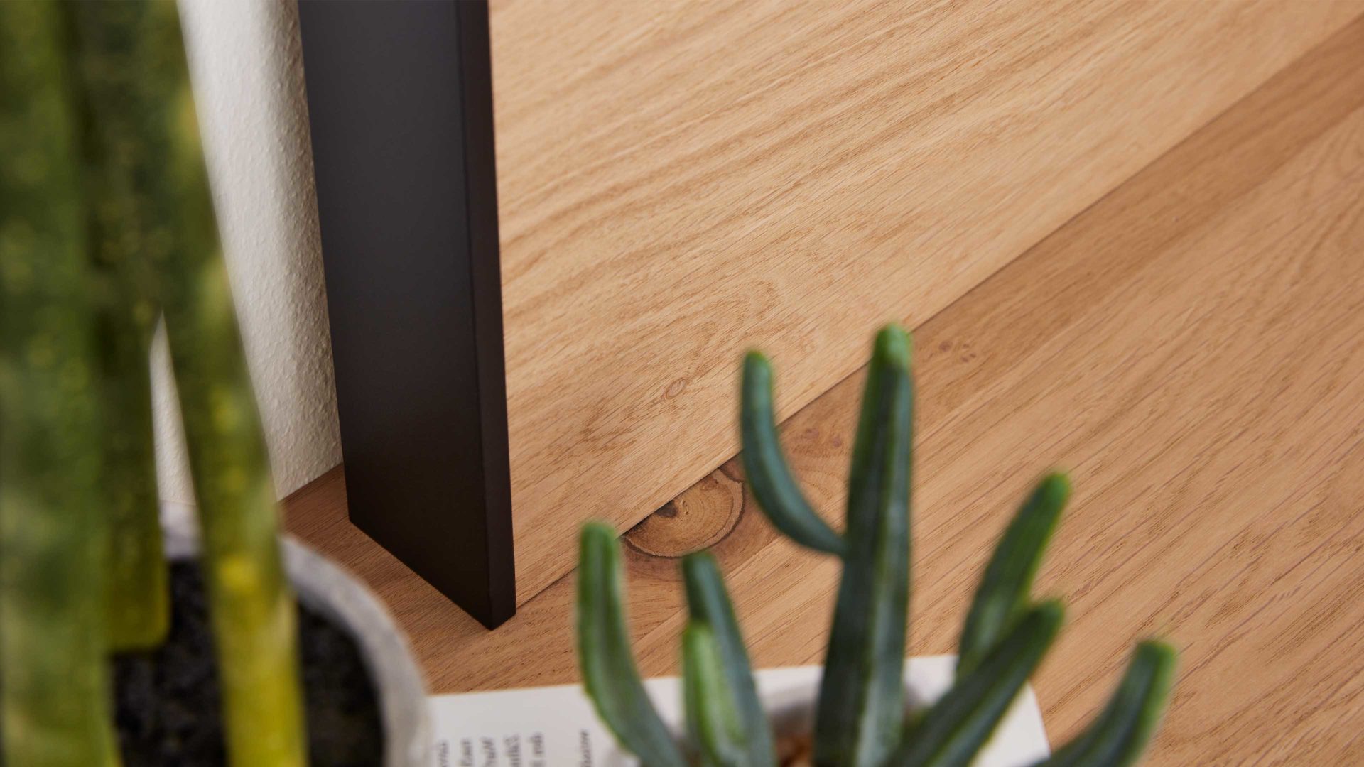 Paneel Interliving aus Holz in Holzfarben Interliving Schlafzimmer Serie 1024 – Paneelaufsatz links, Balkeneiche - Breite ca. 37 cm